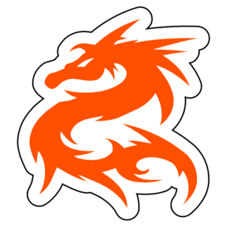 Tribal Dragon Sticker (Orange)